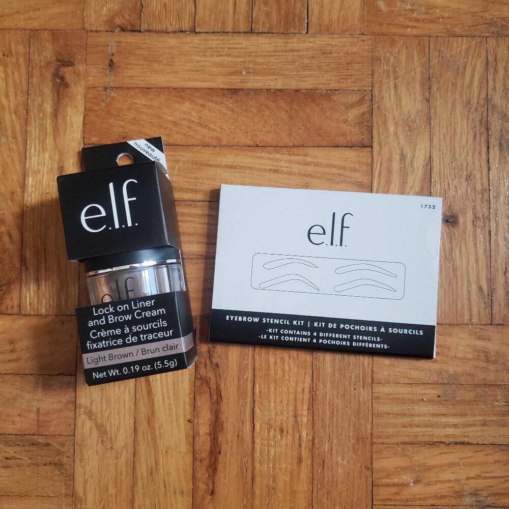 elf Cosmetics Lock on Liner and Brow Cream & Eyebrow Stencil Kit